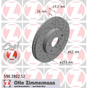 Гальмівний диск ZIMMERMANN 590.2802.52 зображення 1