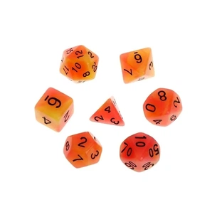 Набір кубиків для настільних ігор Games 7 Days Double Color Glow in the dark 7 Dice Set - Red-Orange (g7dglowdc03) изображение 1