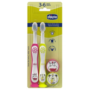 Дитяча зубна щітка Chicco на присосці, 3-6 років, 2 шт. (12084.00) зображення 1
