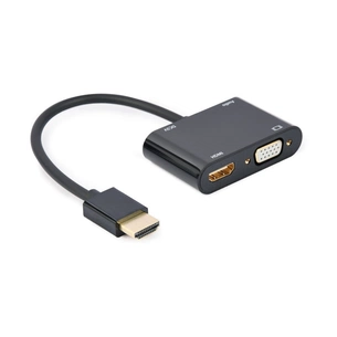 Перехідник Cablexpert HDMI to HDMI/VGA+audio 3.5mm (A-HDMIM-HDMIFVGAF-01) изображение 1