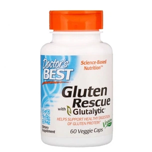 Пробіотики Doctor's Best Ферменти для Перетравлення глютену, Gluten Rescue, 60 капсул (DRB-00401) зображення 1