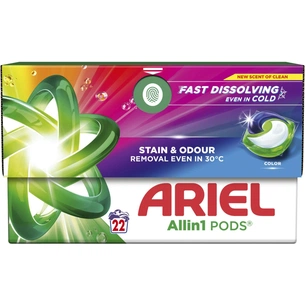 Капсули для прання Ariel Pods All-in-1 Color Для кольорового 22 шт. (8700216765336) изображение 1