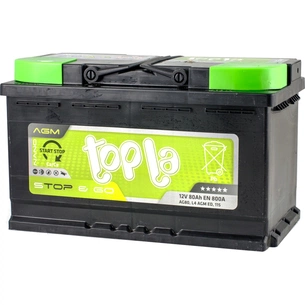 Акумулятор автомобільний Topla 80 Ah/12V AGM Euro (114 080) зображення 1