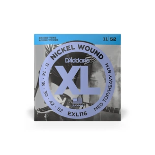 Струни для гітари D'Addario XL Nickel Wound Medium Top / Heavy Bottom (11-52) (EXL116) зображення 1