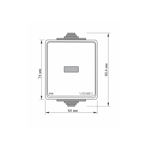 Вимикач Videx BINERA IP65 зовнішній 1кл з підсвічуванням (BINERA IP65 наружный 1кл с подсветкой) - зображення 4