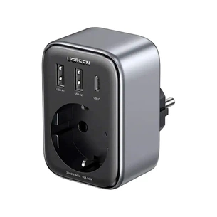 Зарядний пристрій Ugreen 3xUSB 30W Outlet Extender (2хUSB-A+USB-C) CD314 (90613) зображення 1
