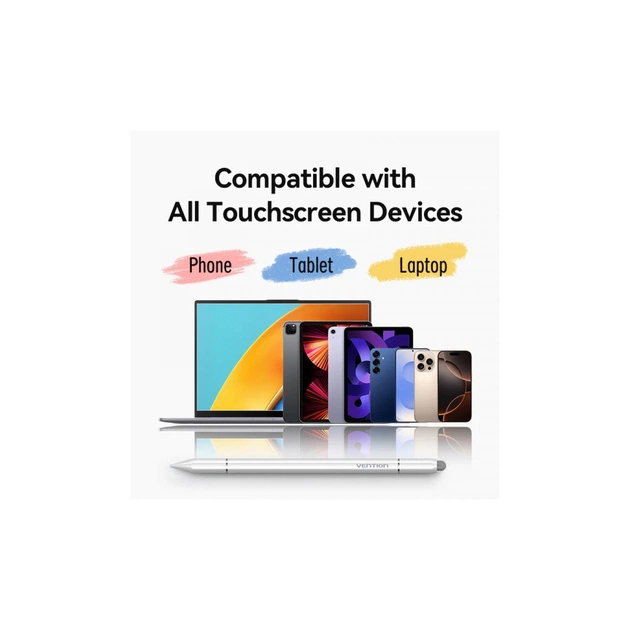 Стилус Vention 3-in-1 Magnetic Stylus Pen White Aluminum Alloy Type (KQLW0) - picture 4