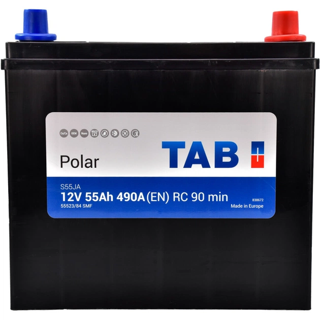 Аккумулятор автомобильный TAB 55 Ah/12V Polar S Euro Japan (246 855) - изображение 1