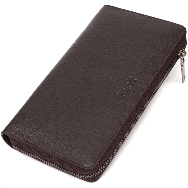 Кошелек Bond Accessories С одним отделением из натуральной кожи Коричневая (22032) - изображение 1
