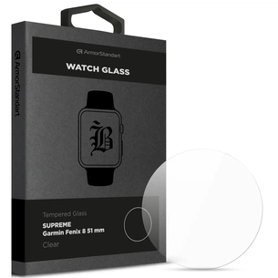 Скло захисне Armorstandart Supreme Black Icon Garmin Fenix 8 51mm Clear (ARM84720) зображення 1
