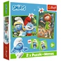 Пазл Trefl The Smurfs Смурфикам весело 2 in 1+memos (5900511936568) - зменшене зображення 1