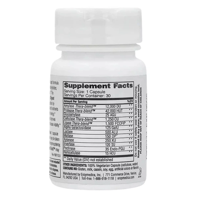Пробіотики Enzymedica Травні Ферменти (Формула Ензимів), Digest, 30 капсул (ENZ-98113) - зображення 2