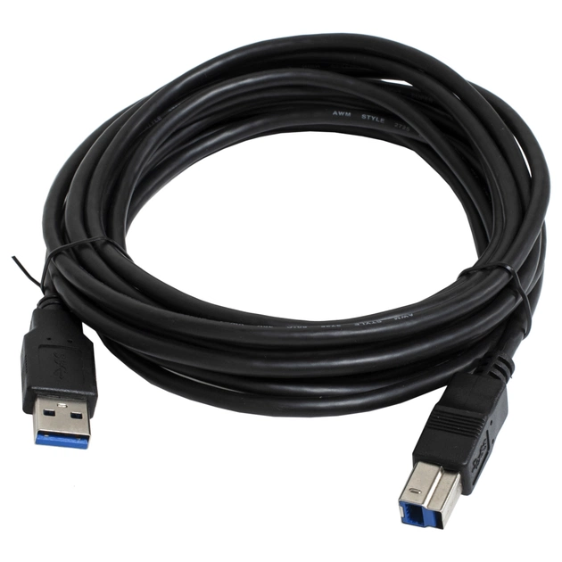 Кабель для принтера USB 3.0 AM/BM 3.0m black Patron (CAB-PN-AMBM-USB3-30) - зображення 1