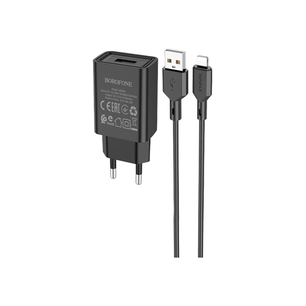 Зарядний пристрій BOROFONE BA68A Black (BA68ALB) - зображення 1