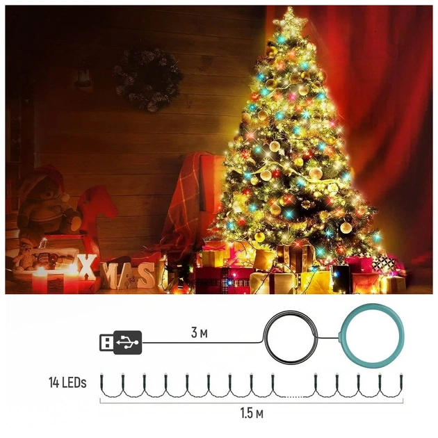 Гірлянда ColorWay Каскад LED 98 7 x 1.5 м 8 функцій (CW-G-98L71CUMC) - picture 6