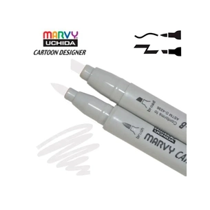 Художній маркер Marvy двосторонній 1900B-S Срібно-сірий (752481291261) зображення 1
