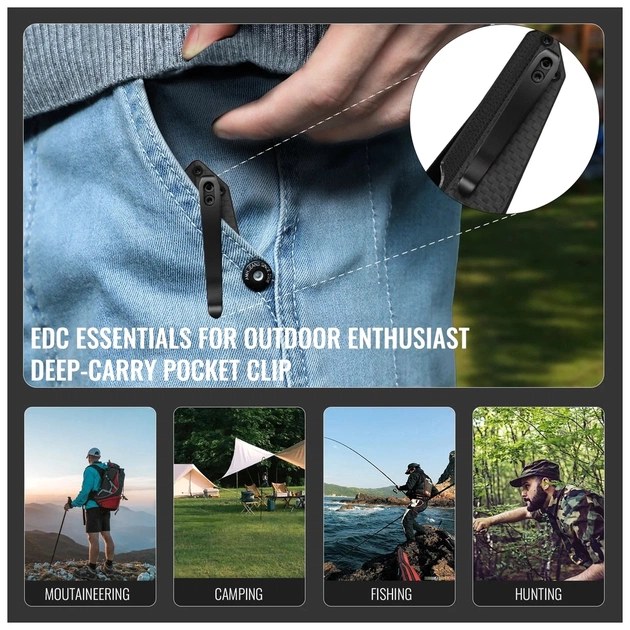 Ніж Hightron Sharplyn, 14C28N, G10 + CF, чорний, чорний клинок (HK01BLK) - picture 8