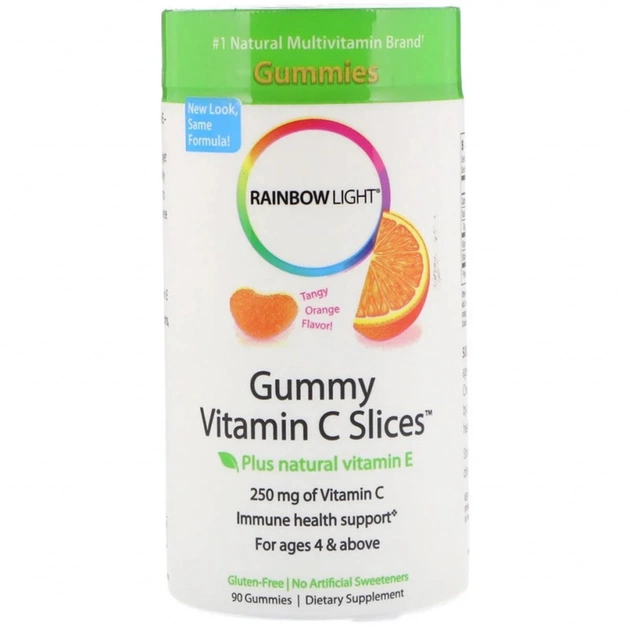 Вітамін Rainbow Light Вітамін С, часточки з терпким апельсиновим смаком, Gummy Vit (RLT-12033) - зображення 1
