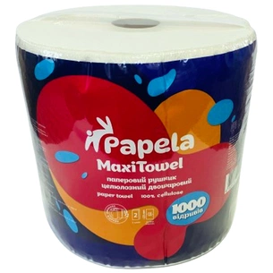 Паперові рушники Papela MaxiTowel 2 шари 1000 відривів 1 рулон (4820270940129) зображення 1
