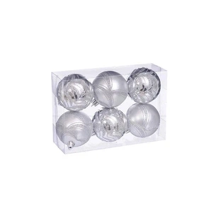 Ялинкова іграшка Jumi 6 шт (6 см) сріблястий (5900410773554) зображення 1