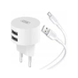 Зарядний пристрій XO 2xUSB 2.4A + cable USB to Micro 5P white (L62-M-WH) - зменшене зображення 1