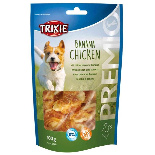Лакомство для собак Trixie Premio Banana Chicken банан/курица 100 г (4011905315829) - изображение 1