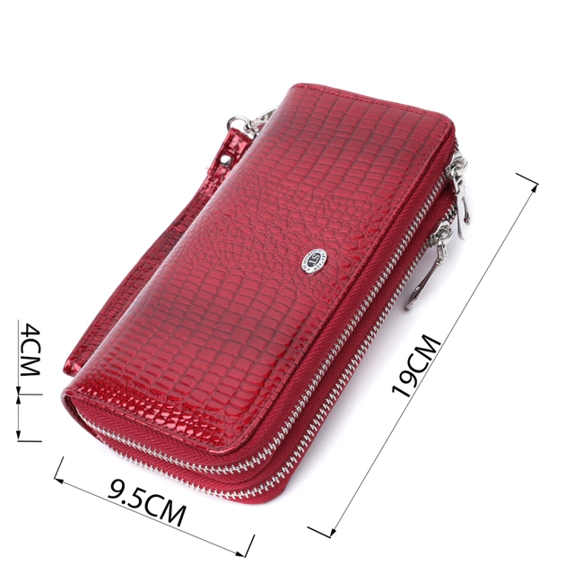 Гаманець ST Leather З лакованої натуральної шкіри Червоний (22692) - picture 3