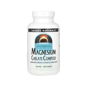 Минералы Source Naturals Магний Хелат, 100 мг, Magnesium Chelate Complex, 250 таблеток (SNS-00318) изображение 1