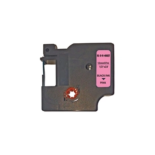 Стрічка для принтера етикеток UKRMARK RL-D-R-46027-BK/PK шовкова стрічка. для DYMO серії D1. 12мм (900310) зображення 1