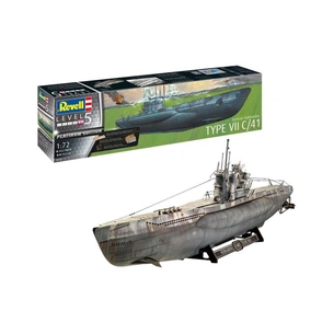 Збірна модель Revell Німецький підводний човен типу VII C/41, рівень 5, 1:72 (RVL-05163) picture 1