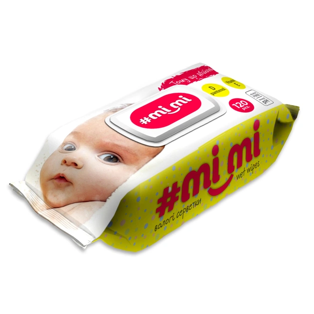 Дитячі вологі серветки Мі Мі Антібактеріальні з клапаном 120 шт (4820237500366) - picture 1