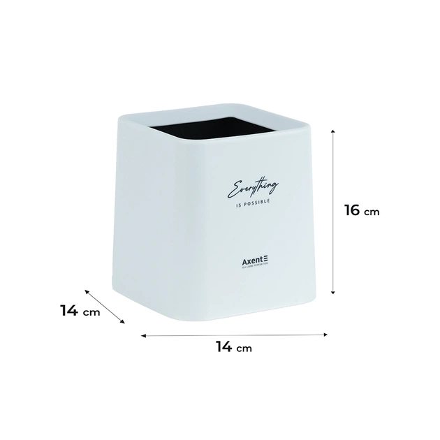 Корзина для бумаг Axent Настольный мусорный контейнер, квадратный, белый (2132-21-A) - изображение 3