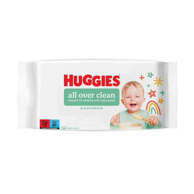 Дитячі вологі серветки Huggies OverClean 56 шт (5029053567822) - picture 1