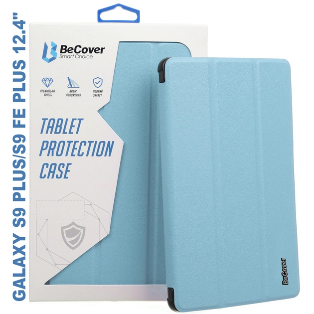 Чехол для планшета BeCover Smart Case Samsung Tab S9 Plus (SM-X810/SM-X816)/S9 FE Plus (SM-X610/SM-X616) 12.4" Light Blue (710374) - изображение 1