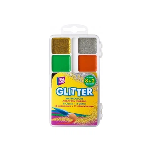 Акварельні фарби Cool For School 8 класичних кольорів +2 з блискітками (CF60168) зображення 1