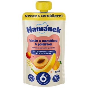 Детское пюре Hamanek из яблок, бананов, абрикосов и поленты 100 г (1215915) изображение 1