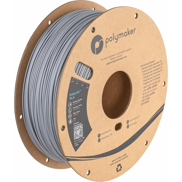 Пластик для 3D-принтера Polymaker PLA POLYLITE PRO 1,75mm 1kg GREY (PA07003) - изображение 1