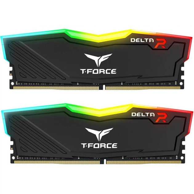 Модуль пам'яті для комп'ютера DDR4 32GB (2x16GB) 3200 MHz T-Force Delta Black RGB Team (TF3D432G3200HC16CDC01) - зображення 1