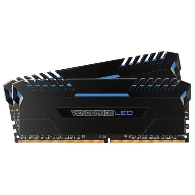 Модуль пам'яті для комп'ютера DDR4 16GB (2x8GB) 3000 MHz Vengeance Led Blue Corsair (CMU16GX4M2D3000C16B) - изображение 1