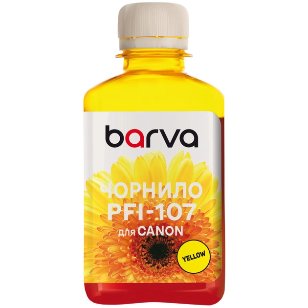 Чорнило Barva Canon PFI-102/107 180ml Y (C107-887) - изображение 1