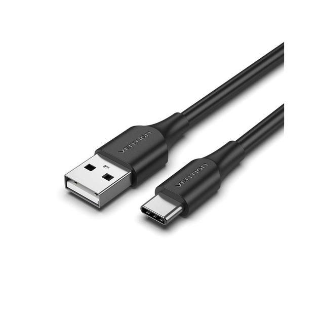 Дата кабель USB 2.0 AM to USB-C 1.0m 3A black Vention (CTHBF) - изображение 1