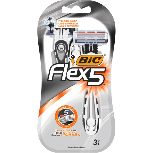Бритва Bic Flex 5 3 шт. (3086123492868) - изображение 1
