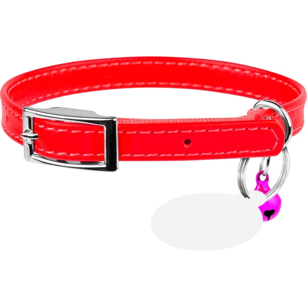 Ошейник для животных WAUDOG Glamour с QR паспортом Д 17-20 см красный (32753) - изображение 1