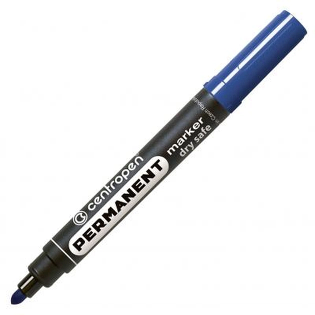 Маркер Centropen Permanent Dry Safe 8510 2,5 мм, round tip, blue (8510/03) - изображение 1