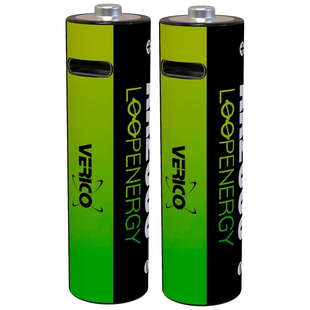 Аккумулятор Verico AA USB Type-C 1700mAh 1.5V Li-ion * 2 (LoopEnergy) (1UDBT-A1WEA2-NN) - изображение 1