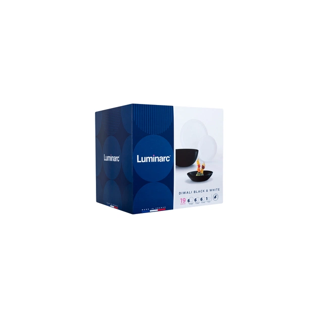 Столовий сервіз Luminarc Diwali ЧорнеБіле 19 предметів (P4360) - изображение 10