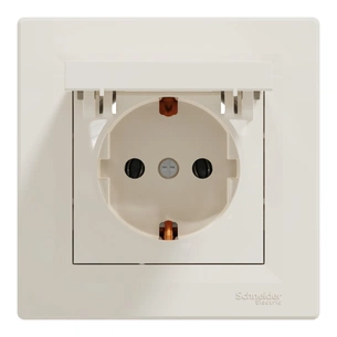 Розетка Schneider Electric ASFORA з кришкою, крем (EPH3100123) изображение 1