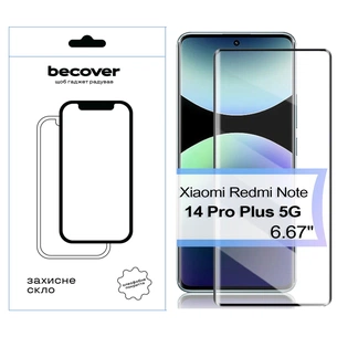Скло захисне BeCover EDGE Xiaomi Redmi Note 14 Pro Plus 5G Black (713580) зображення 1