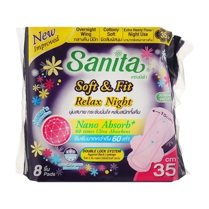 Гігієнічні прокладки Sanita Soft & Fit Relax Night Wing 35 см 8 шт. (8850461601061) зображення 1