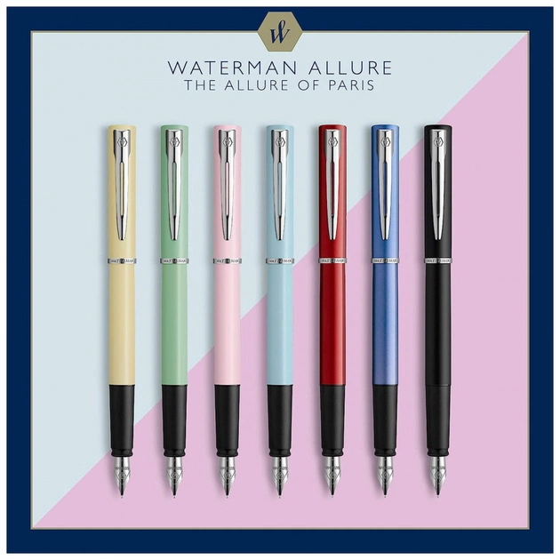 Ручка пір'яна Waterman ALLURE Blue CT  FP F (13 312) - изображение 5